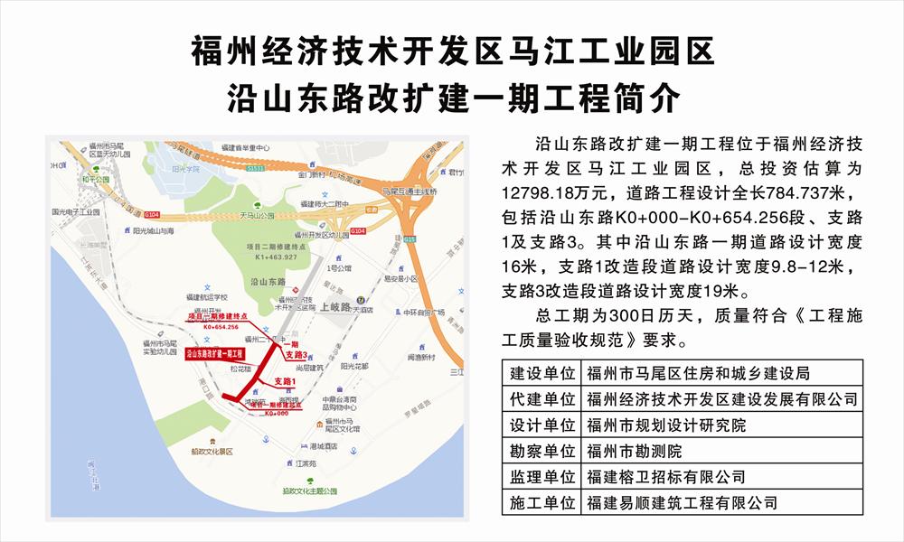 福州经济技术开发区马江工业园区沿山东路改扩建一期工程开工仪式